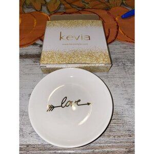 Kevia Style “Love” Jewelry Trinket Dish | Gold Arrow Ring Holder | New in Box